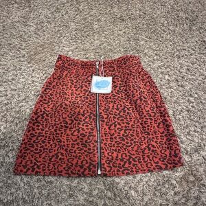 Wild Red Leopard Mini Skirt